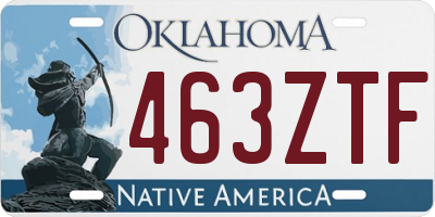 OK license plate 463ZTF