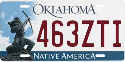 OK license plate 463ZTI