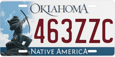 OK license plate 463ZZC