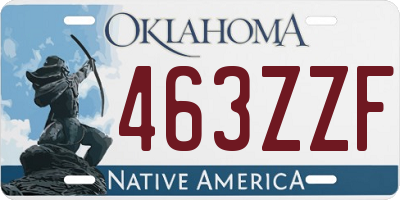 OK license plate 463ZZF