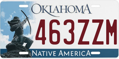 OK license plate 463ZZM