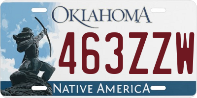 OK license plate 463ZZW