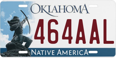 OK license plate 464AAL