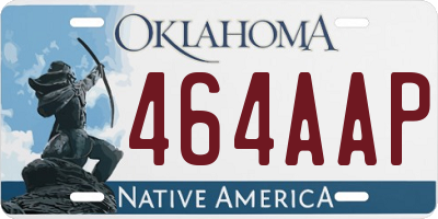 OK license plate 464AAP