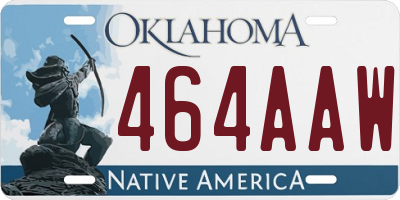 OK license plate 464AAW