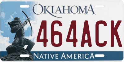 OK license plate 464ACK