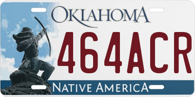 OK license plate 464ACR