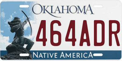 OK license plate 464ADR