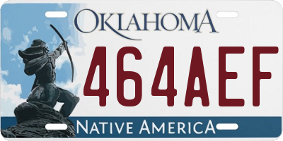 OK license plate 464AEF