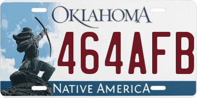OK license plate 464AFB