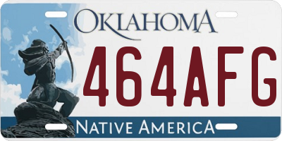 OK license plate 464AFG