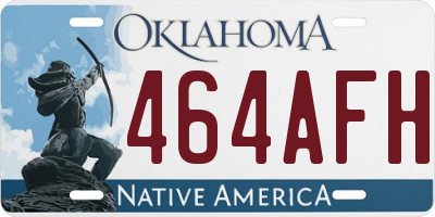 OK license plate 464AFH