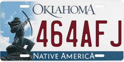 OK license plate 464AFJ