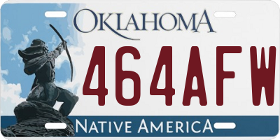 OK license plate 464AFW