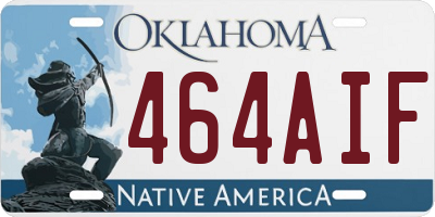 OK license plate 464AIF