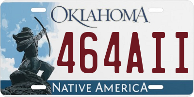 OK license plate 464AII