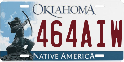 OK license plate 464AIW