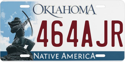 OK license plate 464AJR