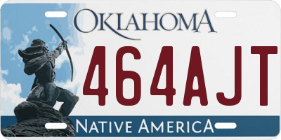OK license plate 464AJT
