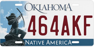 OK license plate 464AKF