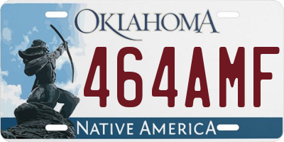 OK license plate 464AMF