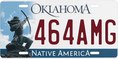 OK license plate 464AMG