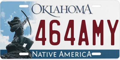 OK license plate 464AMY