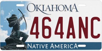 OK license plate 464ANC