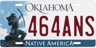 OK license plate 464ANS