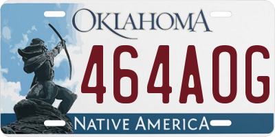 OK license plate 464AOG