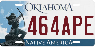 OK license plate 464APE