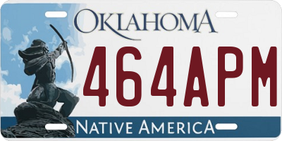 OK license plate 464APM