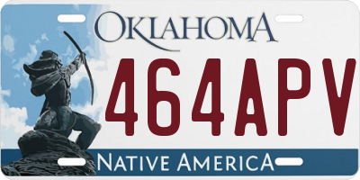 OK license plate 464APV