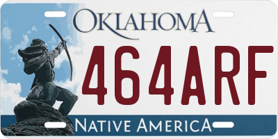 OK license plate 464ARF