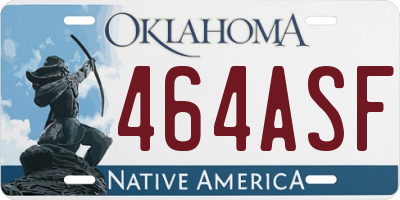 OK license plate 464ASF