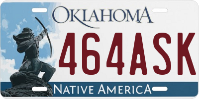 OK license plate 464ASK