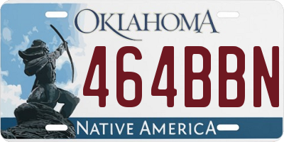 OK license plate 464BBN