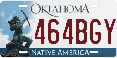 OK license plate 464BGY