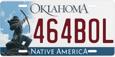 OK license plate 464BOL