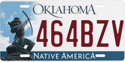 OK license plate 464BZV