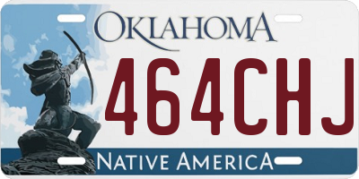 OK license plate 464CHJ