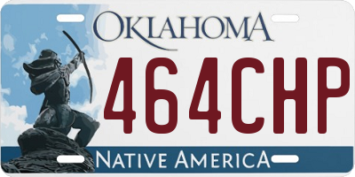 OK license plate 464CHP