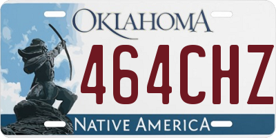 OK license plate 464CHZ