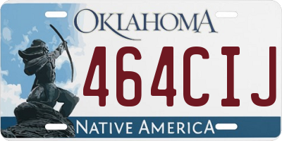OK license plate 464CIJ