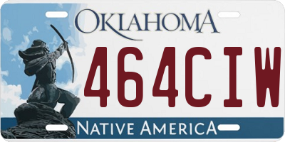 OK license plate 464CIW
