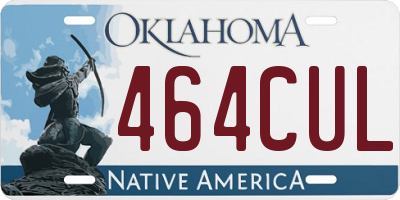 OK license plate 464CUL
