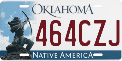OK license plate 464CZJ