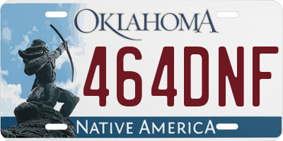 OK license plate 464DNF