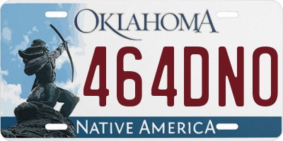 OK license plate 464DNO
