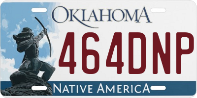OK license plate 464DNP